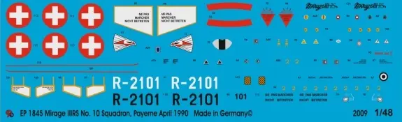 Peddinghaus-Decals 1845 Mirage III RS No. 10 Squadron, Payerne April 1990 Nouvel Arrivage