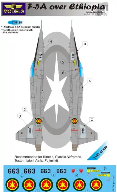 Top Vente LF Models C48128 F-5A Freedom Fighter over Ethiopia