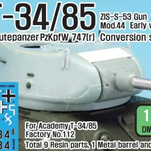 DEF Model DM35060 T-34/85 S-53 Gun Factory No.112 Early Turret set (for Academy 1/35) Meilleur Choix