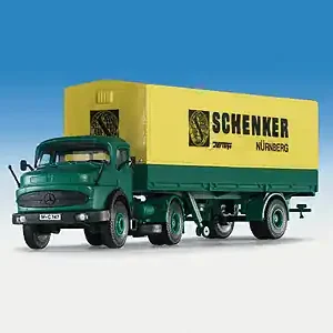 Certifié NEW! Kibri 14615 Mercedes-Benz 1-Axle with Semi-Trailer SCHENKER2